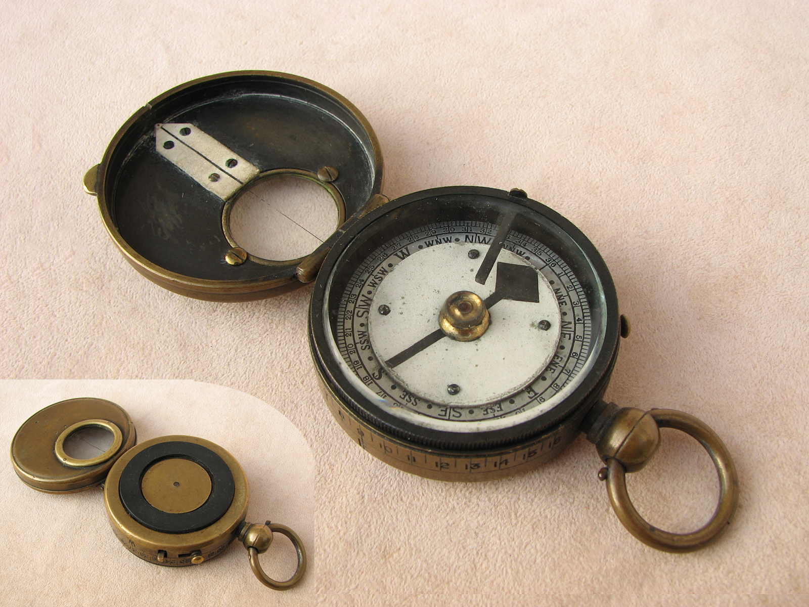 Lawrence & Mayo brass cased marching compass circa 1910